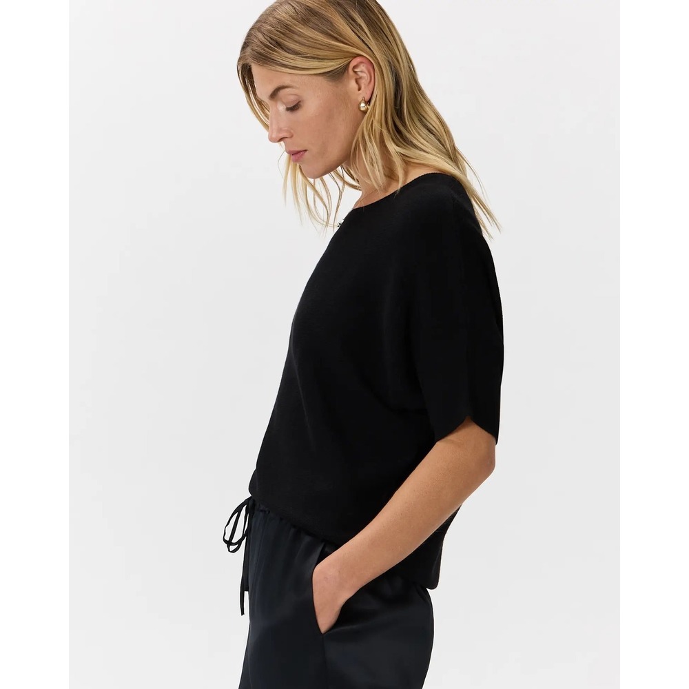 Quince Organic Cotton Cashmere Batwing Sweater Women XL Black Quiet Luxury - Picture 2 of 9